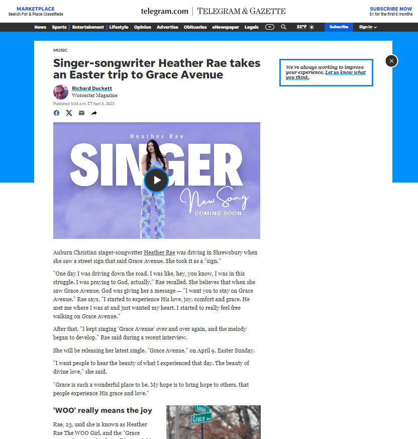 Worcester Telegram & Gazette article